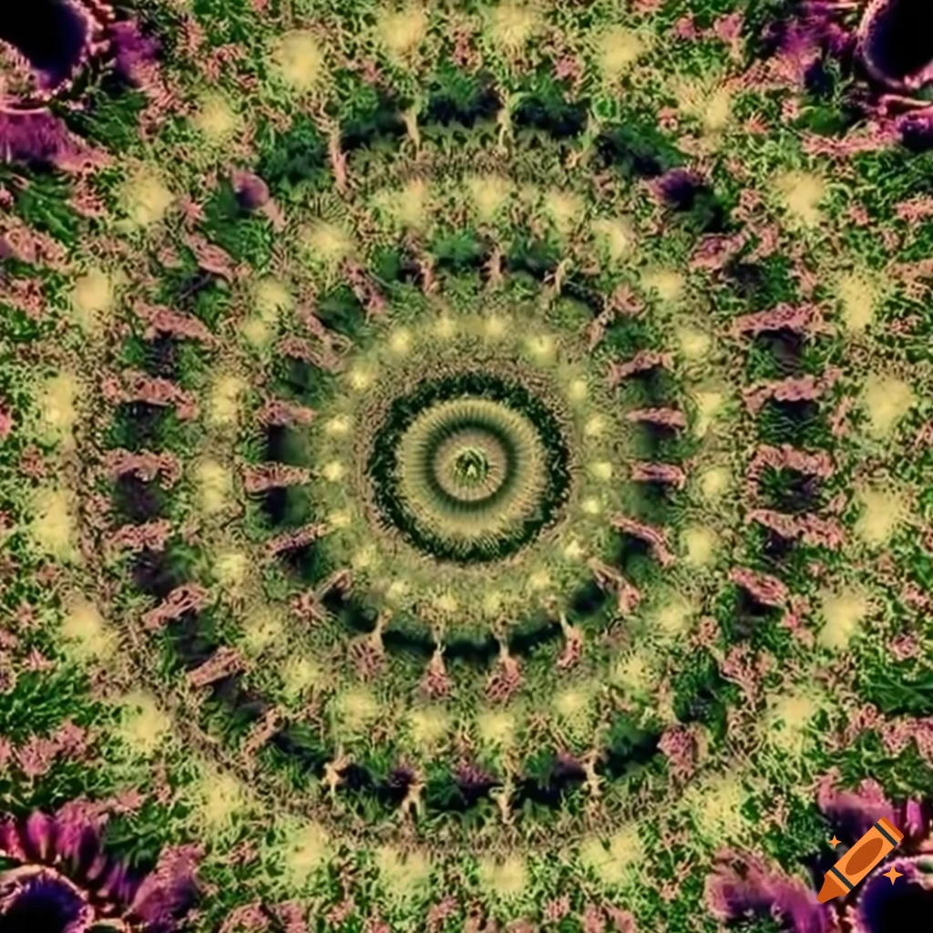 intricate fractal pattern resembling a garden topiary