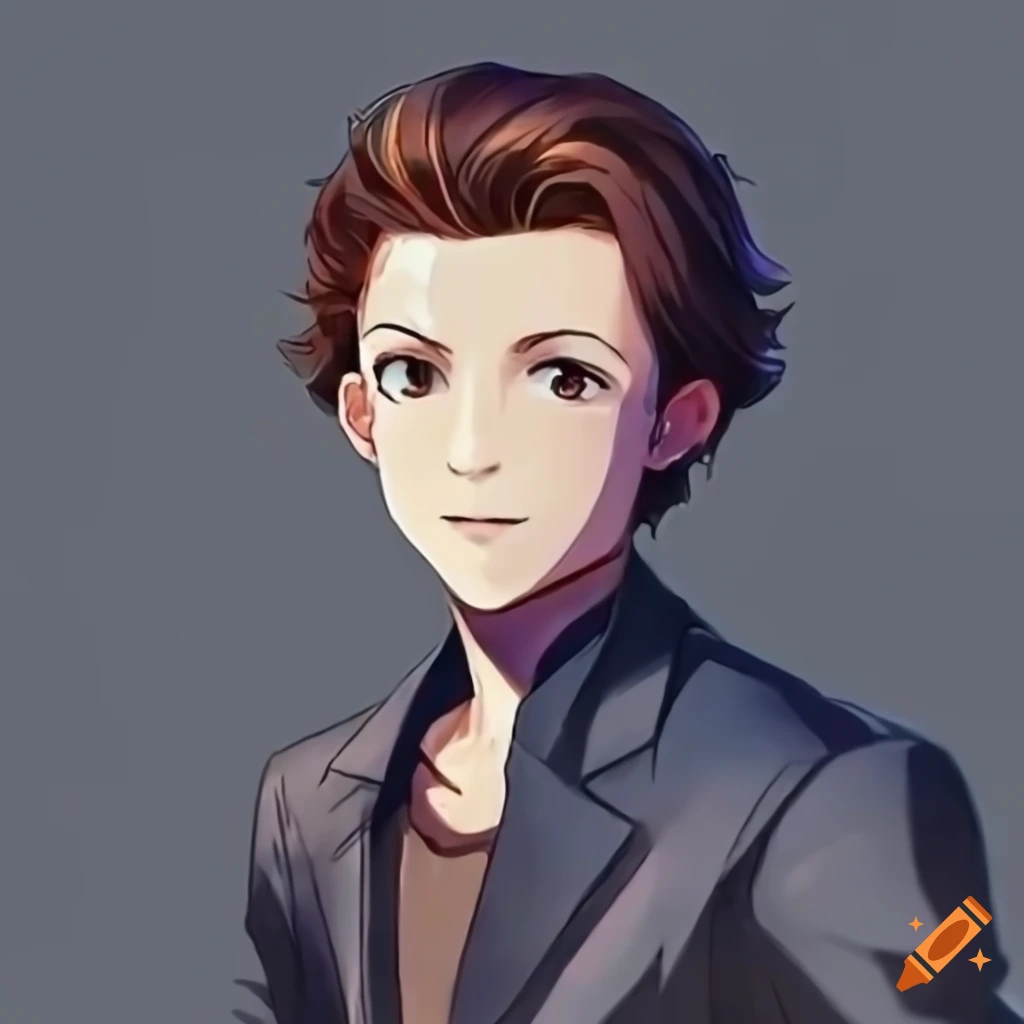 Tom Holland in casual stylish clothes with wavy hair