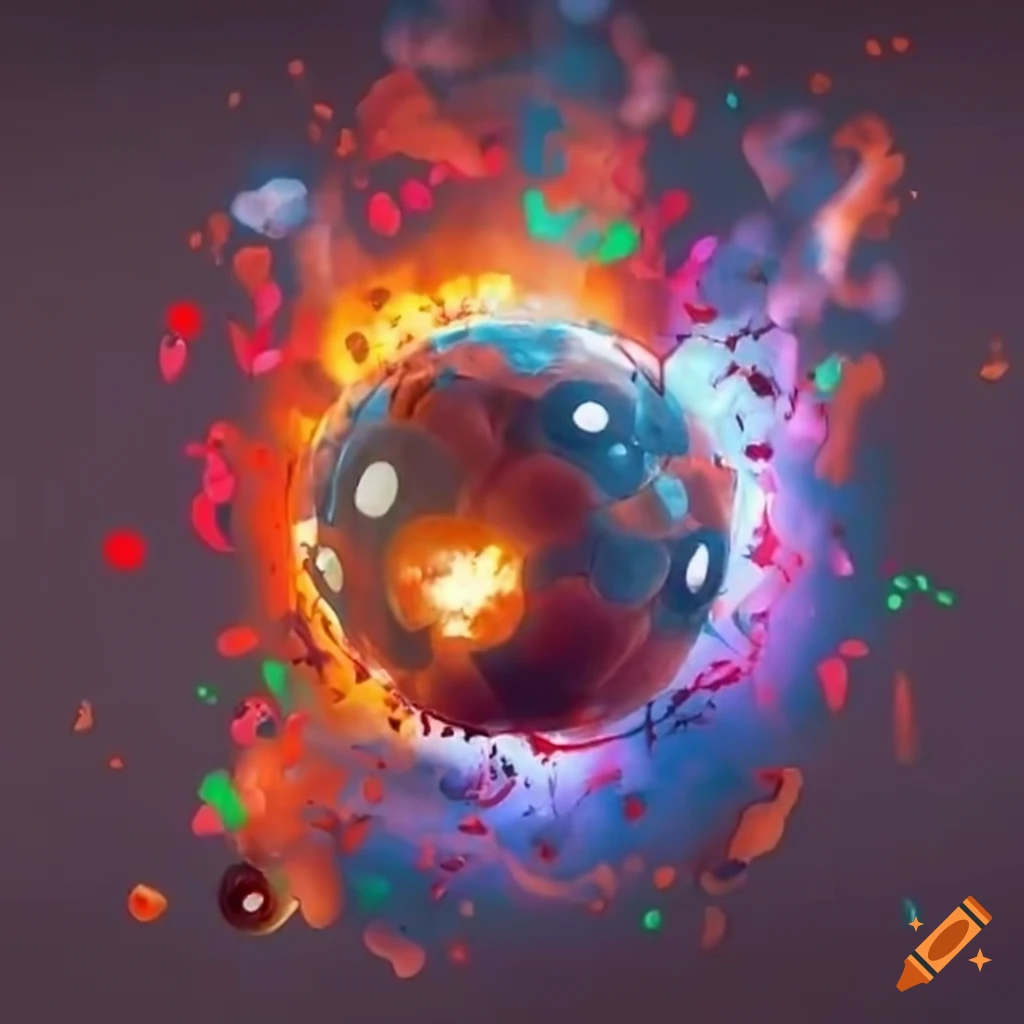 explosion of a ball hitting a wall