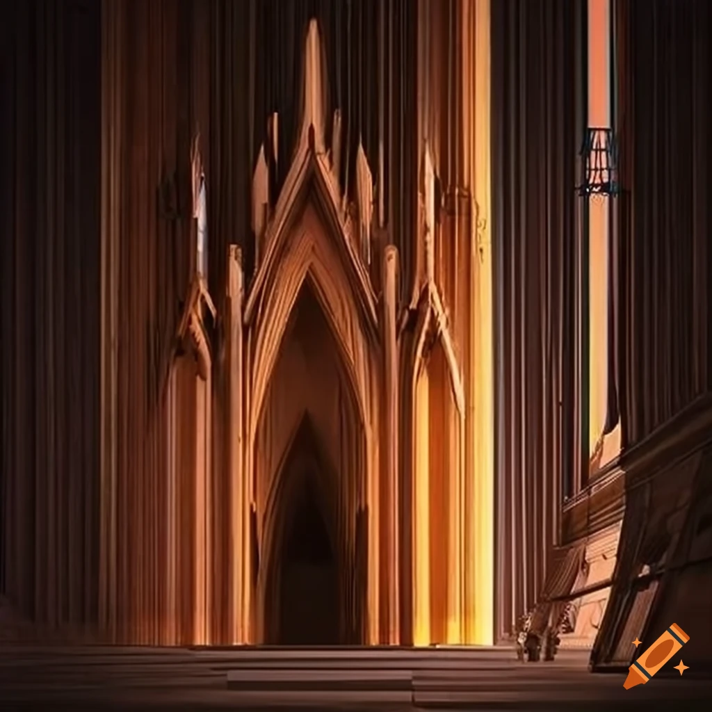 illusion-like cabin with cathedral-like architecture