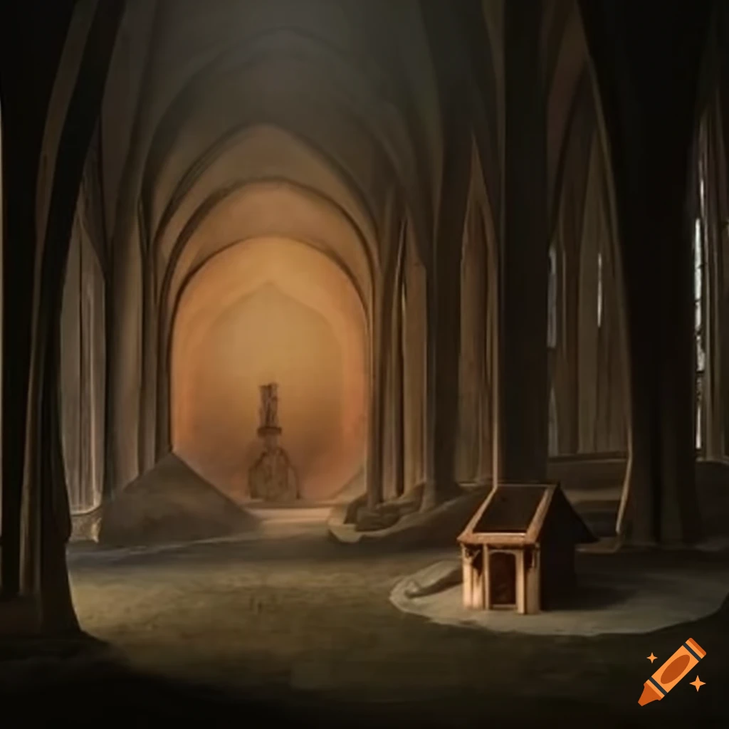 illusion of a cabin with cathedral-like architecture