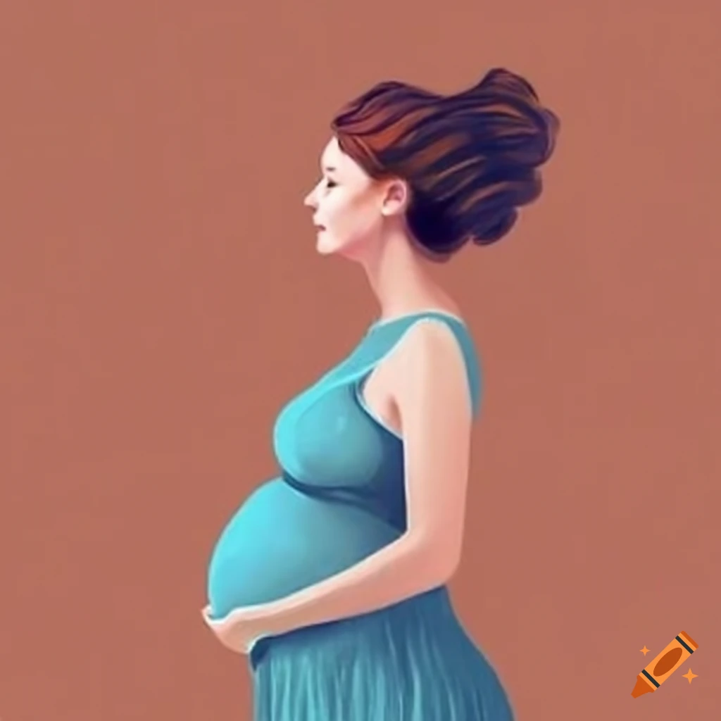 impressionist painting of a pregnant woman