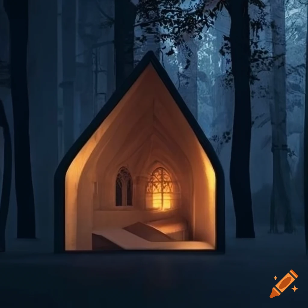 Illusory half architecture cathedral cabin on Craiyon