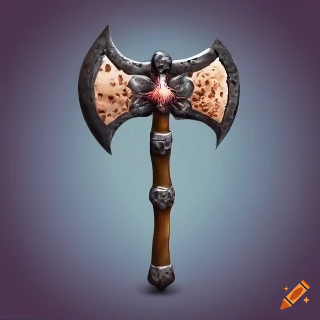 Cartoony deathcry battle rattle weapon on Craiyon