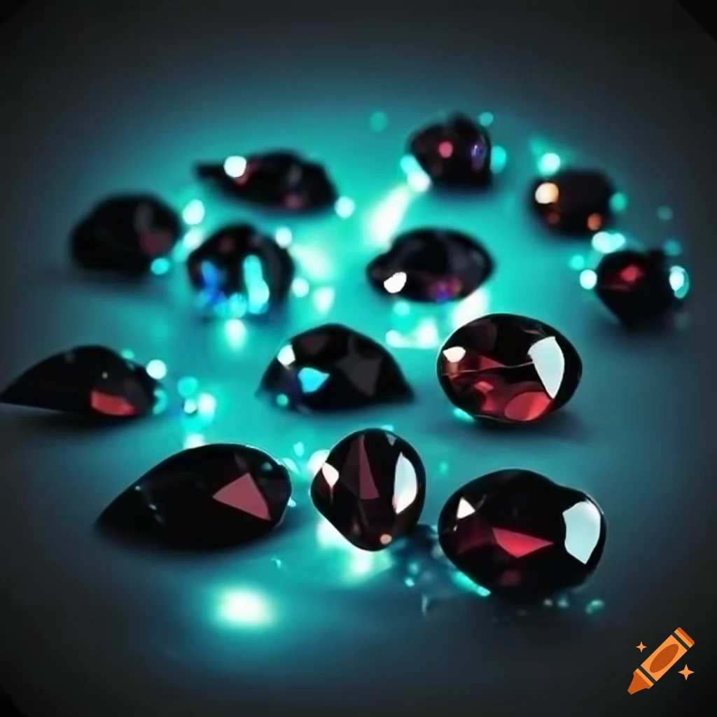 pile of glowing black jewels