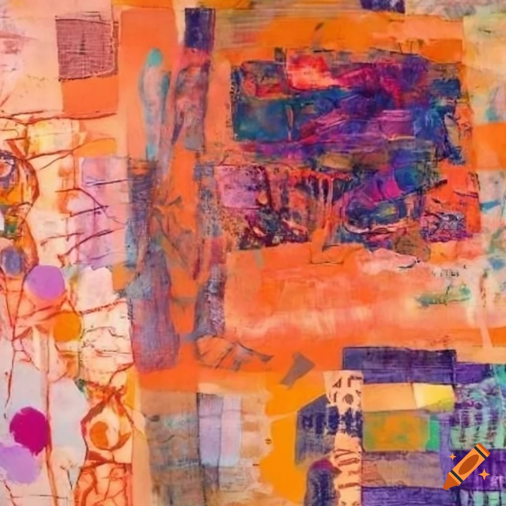 Abstract mixed media artwork inspired by mark bradford and robert