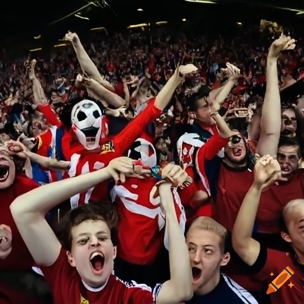 Celebrating soccer fans on Craiyon