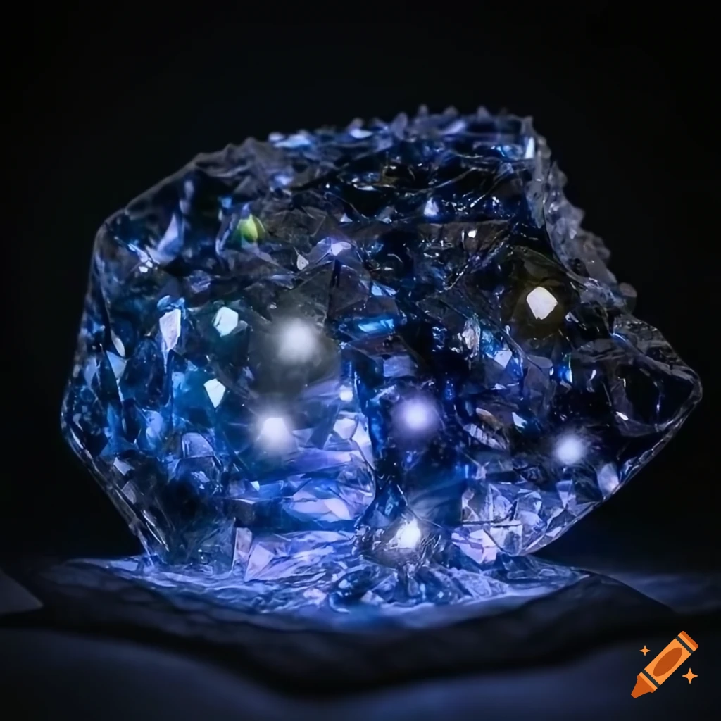 Abstract sculpture with crystallike formations on Craiyon