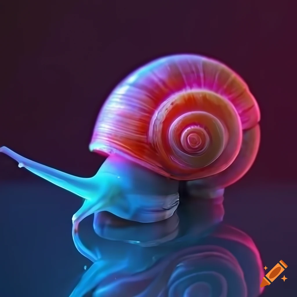 neon snail on a synthesizer module