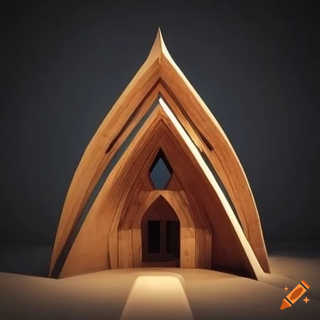 illusion of a cathedral-like cabin architecture