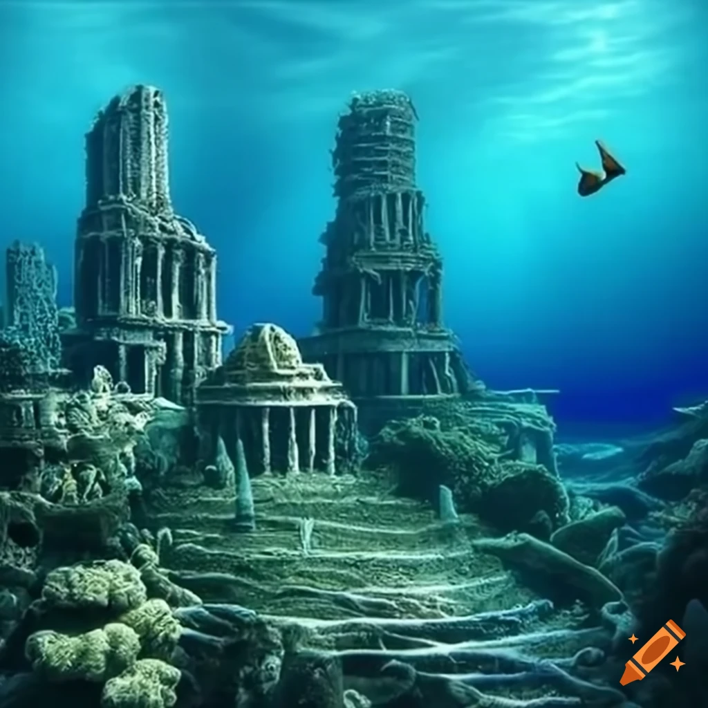 Underwater cityscape of ancient atlantis on Craiyon