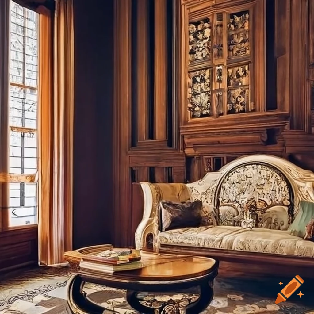 Victorian style sofa on Craiyon
