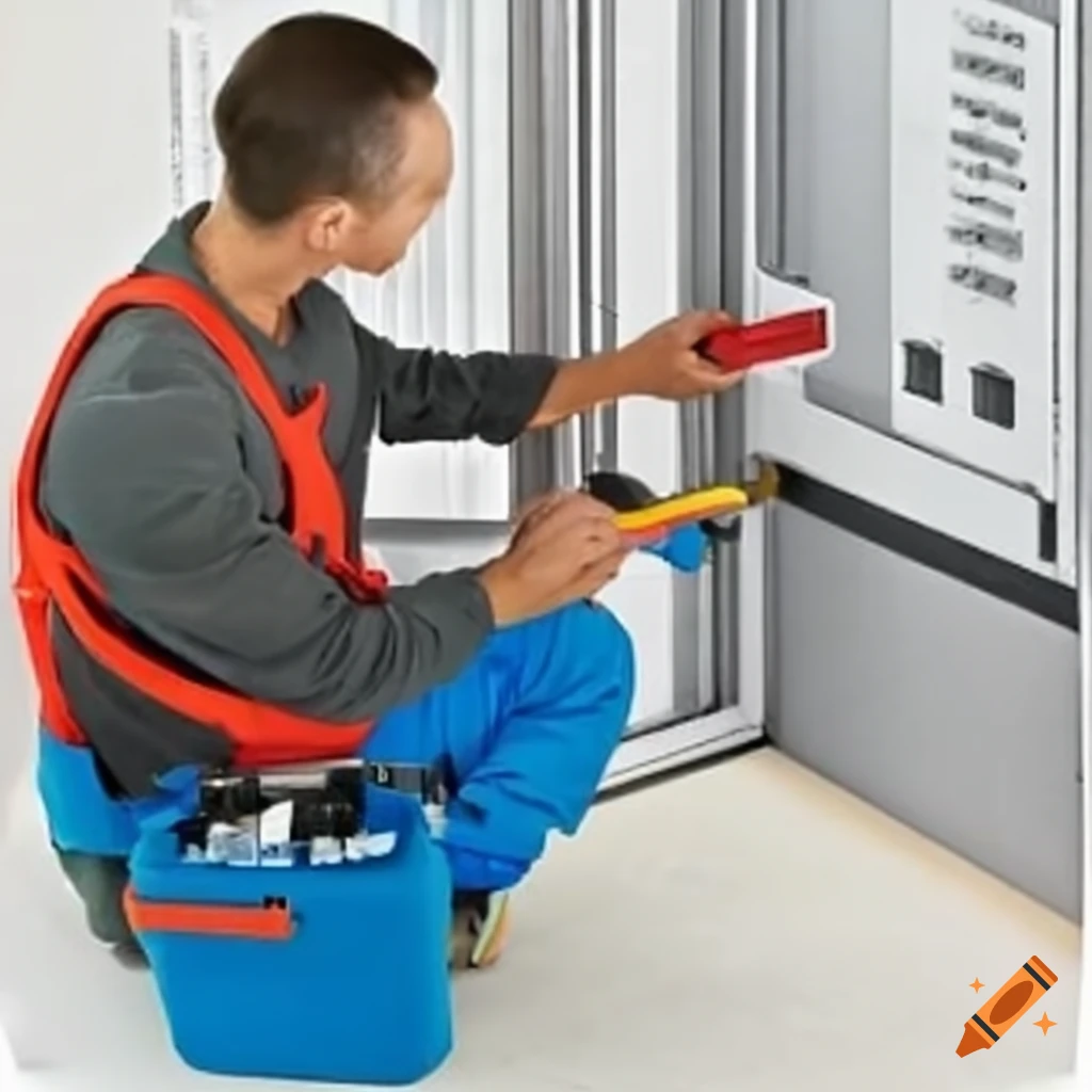skilled electrician at work