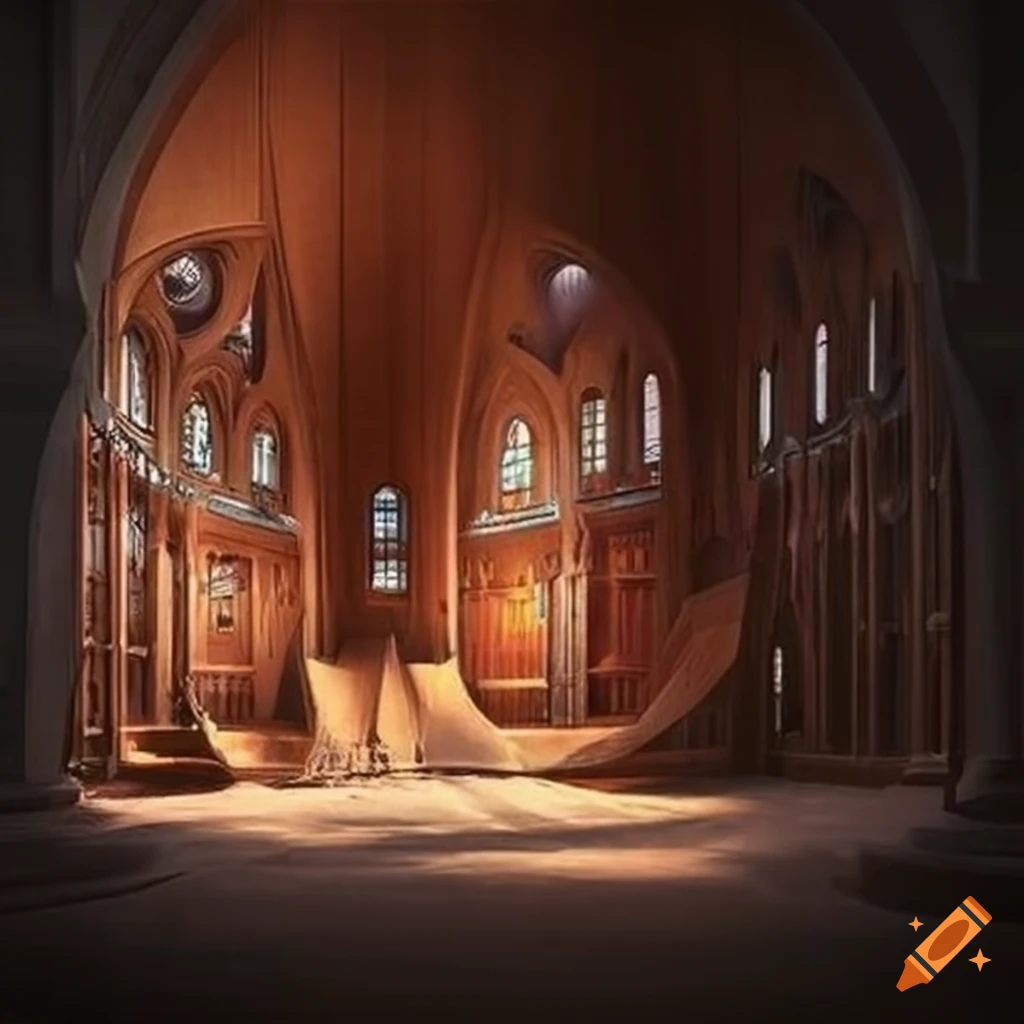 illusory dream architecture of a cathedral-like cabin