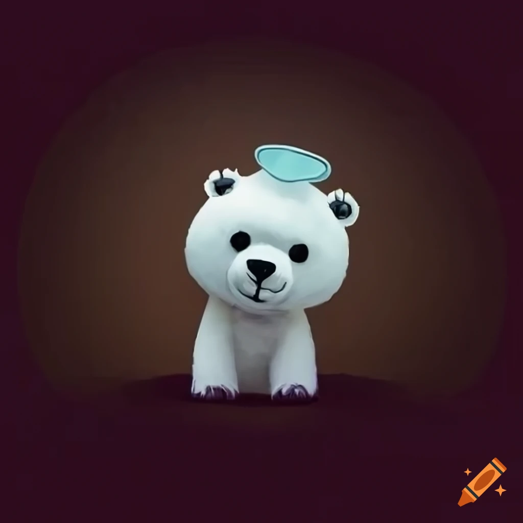 image of a white bear with a hacker theme