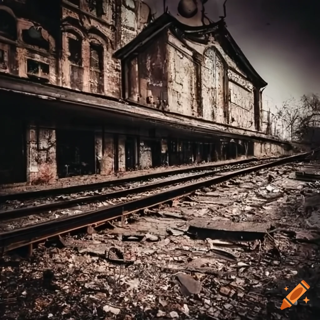 abandoned train station with vintage charm