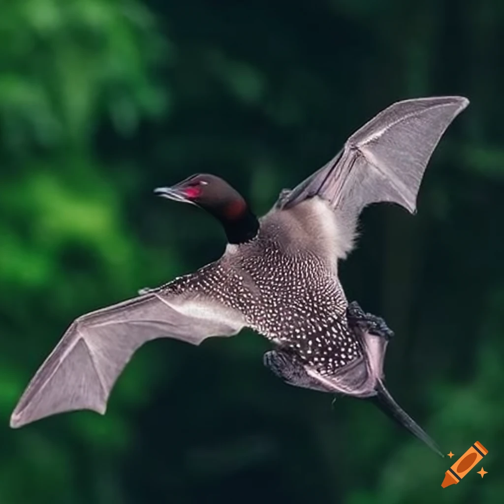 illustration of a loon bat hybrid
