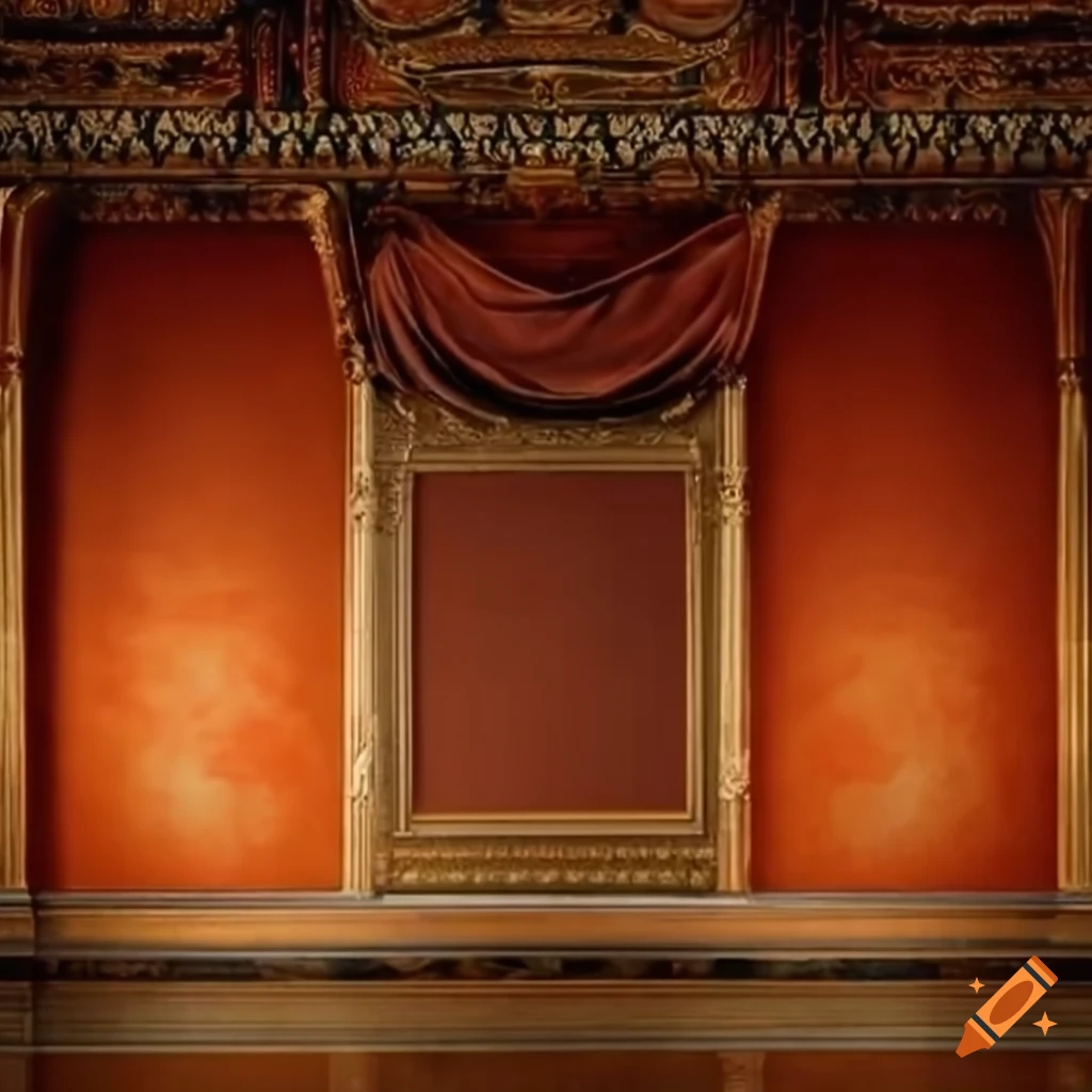 Decorative empty frames on a royal wall on Craiyon