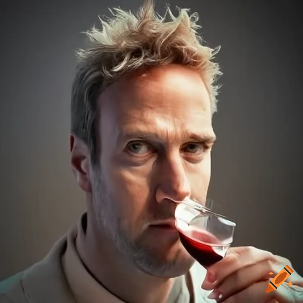 ben-fogle-enjoying-the-aroma-of-wine-on-craiyon