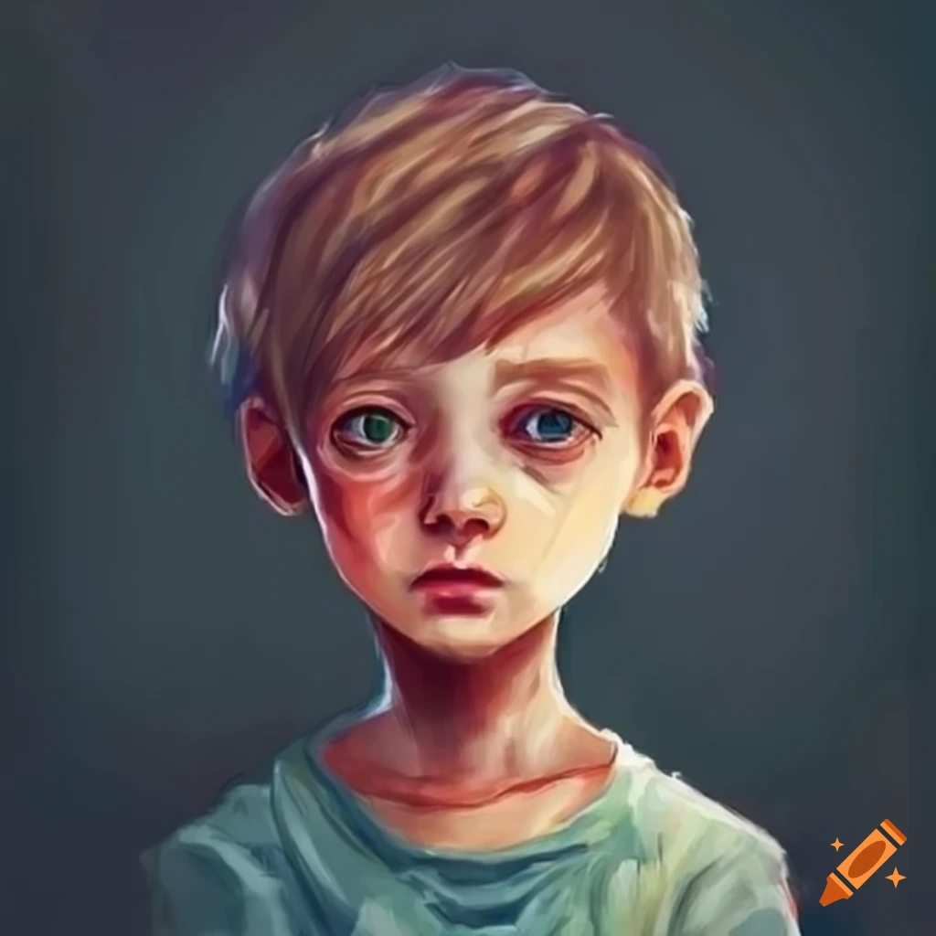 Drawing of a child with a hidden knife