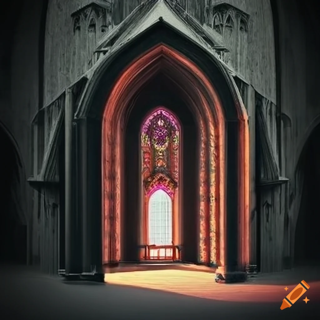 illusion of a cathedral-like cabin architecture
