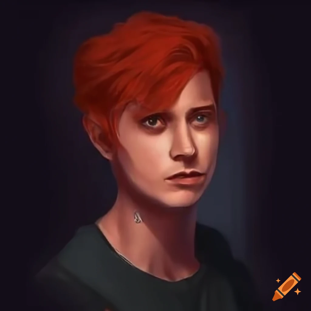 young man with red hair and brown eyes