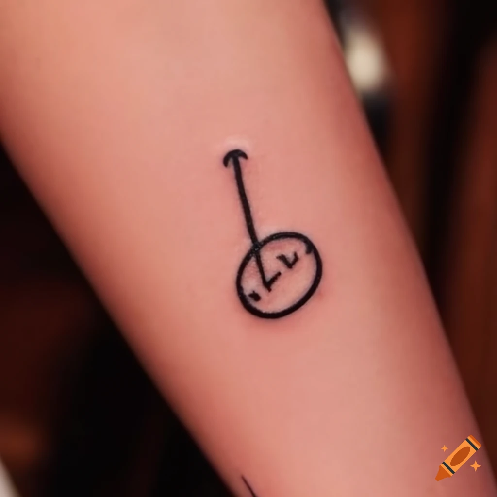 Minimalist arrow tattoo on the wrist.