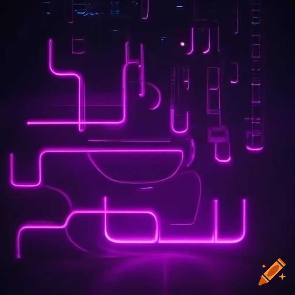 Purple neon lights abstract art