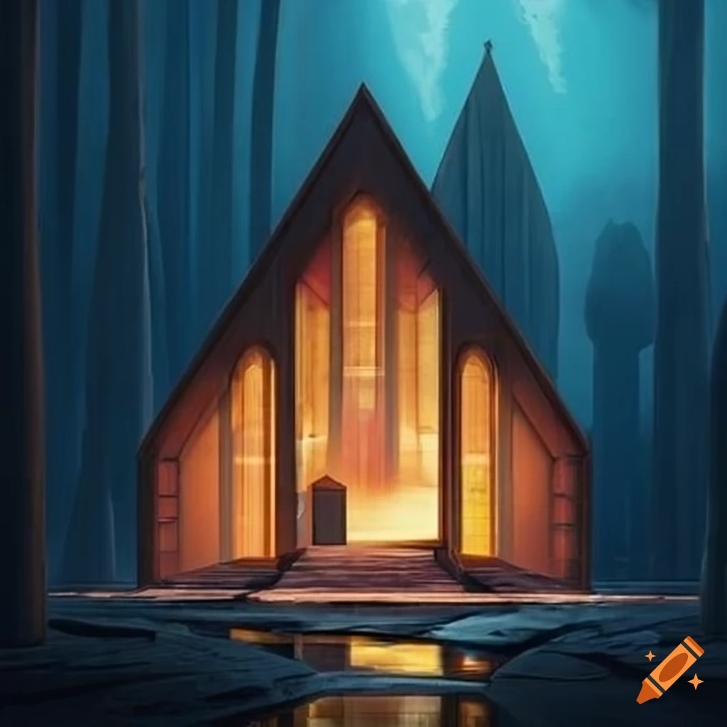 illusory dream architecture of a cathedral-like cabin