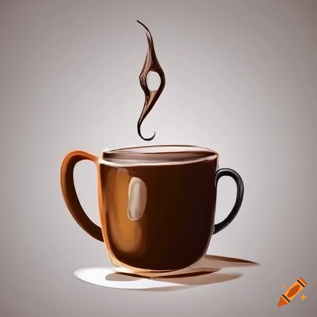 detailed pencil drawing of a coffee mug