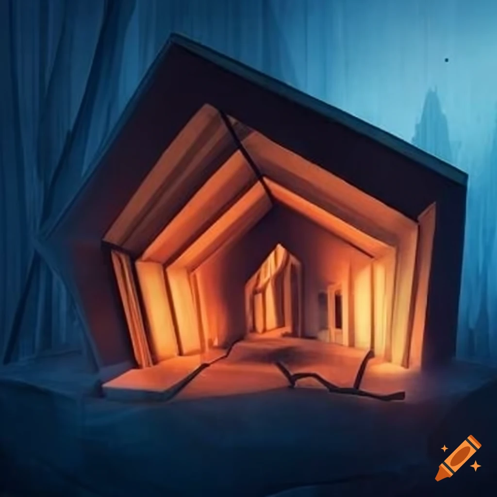 illusory precipitous architecture of a cathedral-like cabin