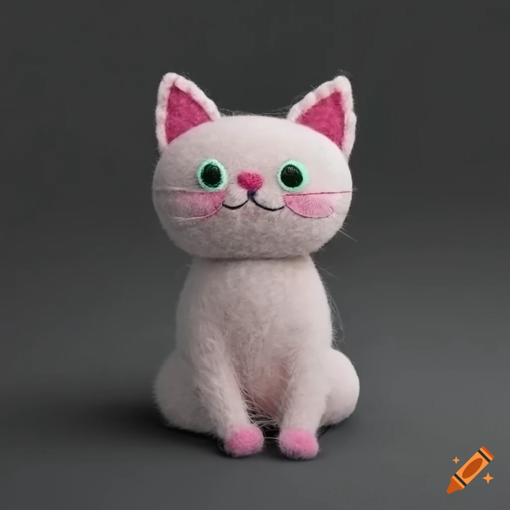 Adorable felt wool cat sculpture on Craiyon