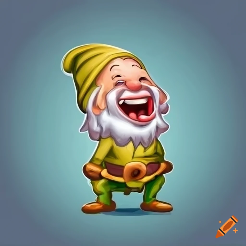 cartoon drawing of a dwarf laughing