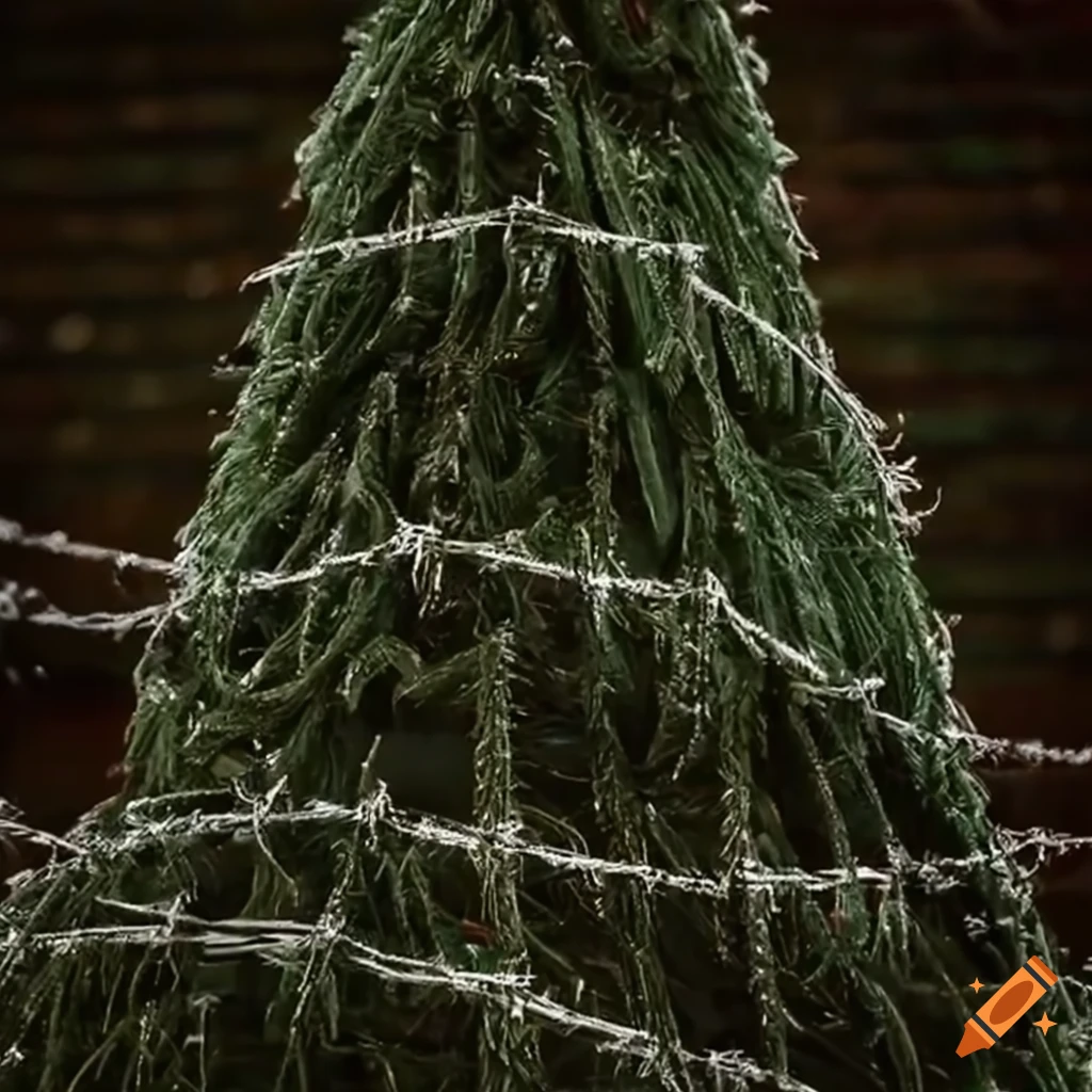 Barbed wire covered christmas trees on Craiyon