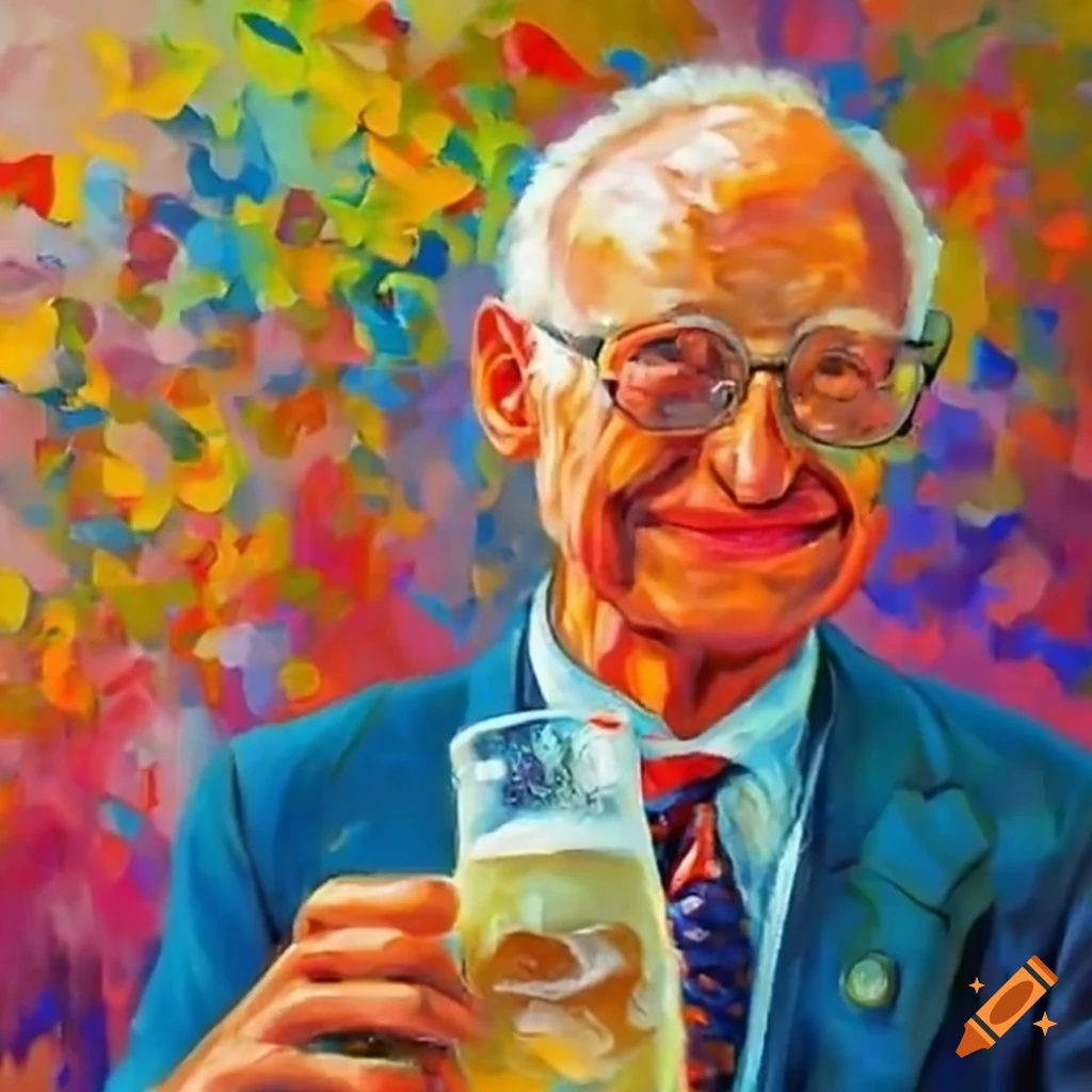 politician Edmund Stoiber enjoying Oktoberfest