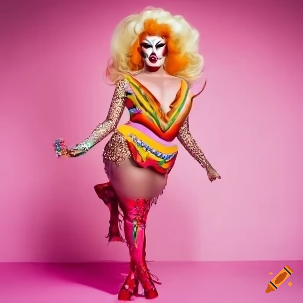 colorful drag queen on the runway