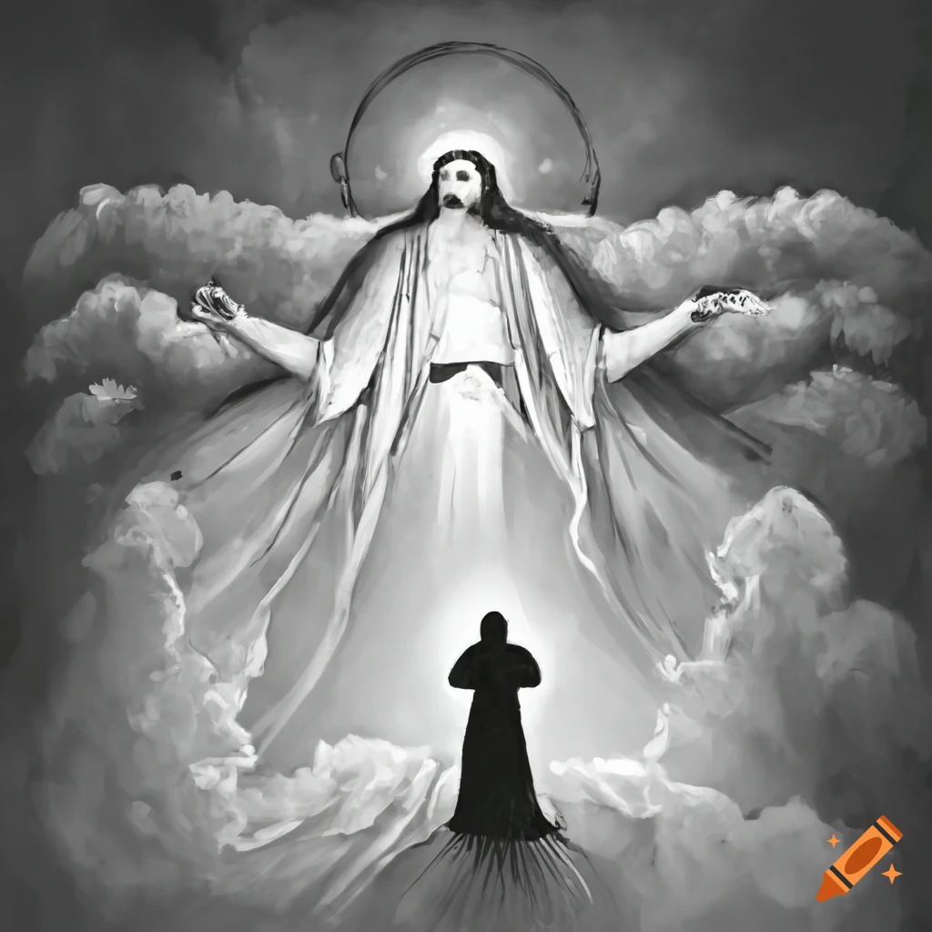 artistic representation of heaven and Jesus