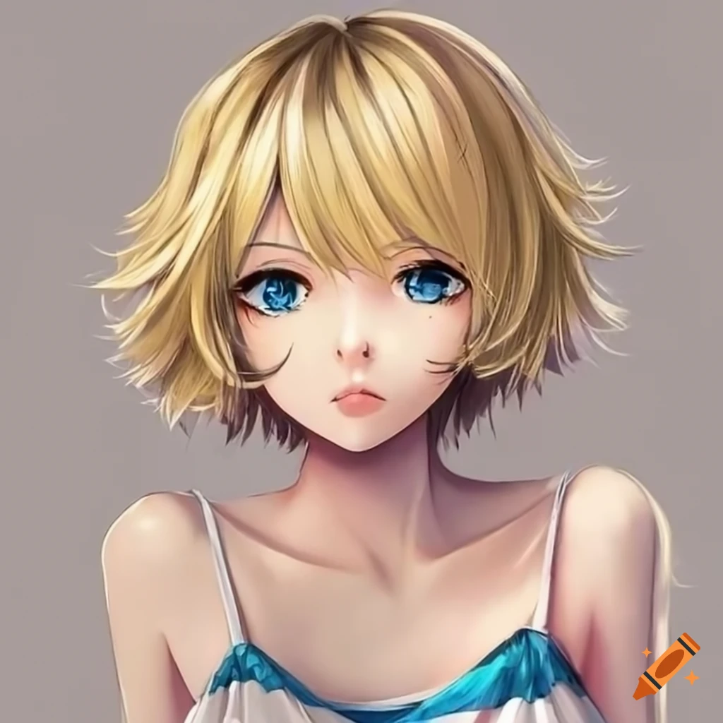 girl with short blonde hair