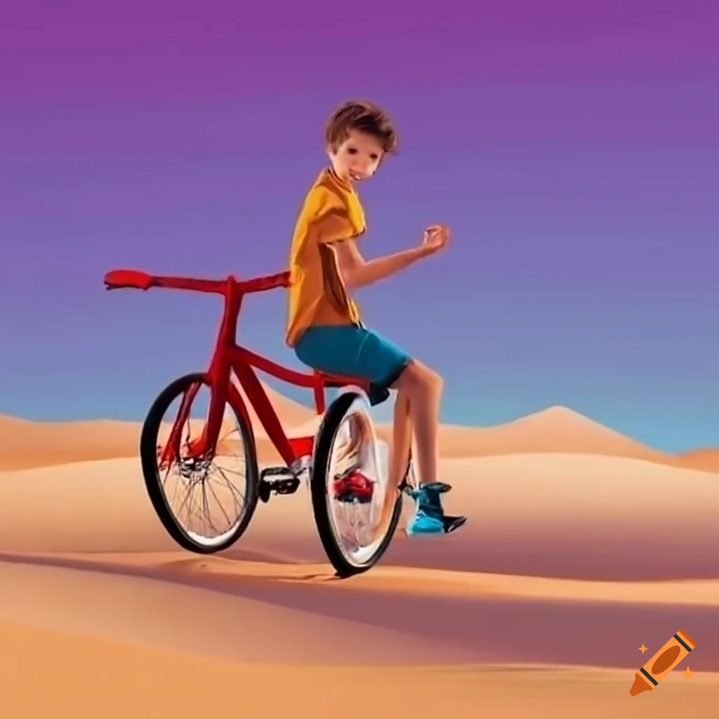 teen boys biking in the desert