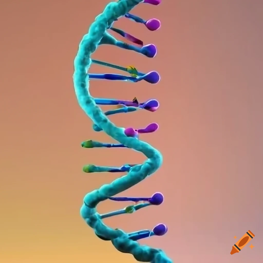 rainbow colored DNA helix model