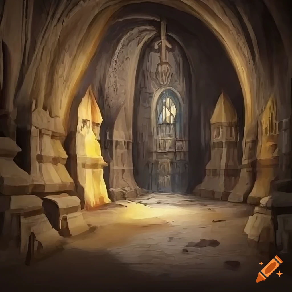 renaissance painting of an underground dwarf city