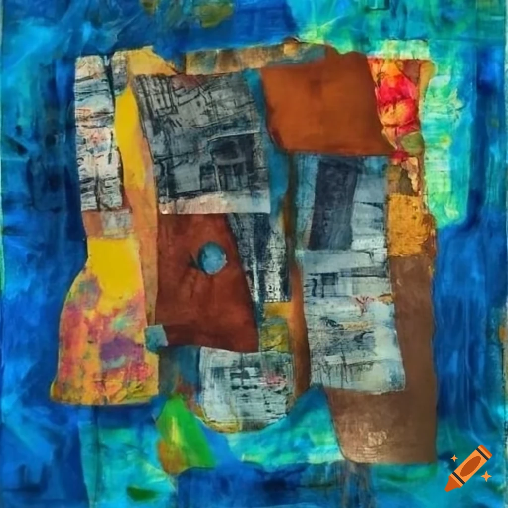 abstract mixed media artwork inspired by Mark Bradford and Robert Rauschenburg