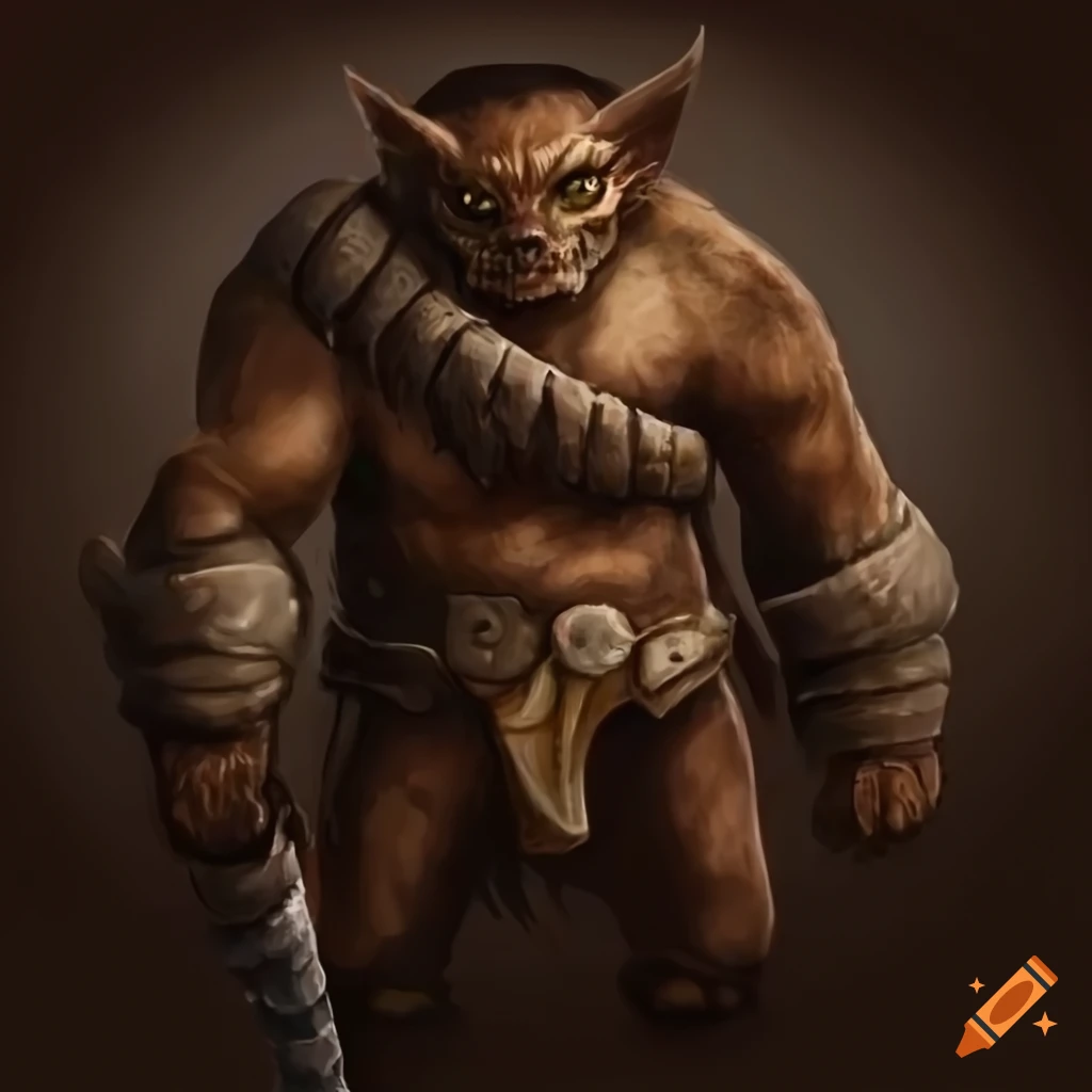Hybrid creature of uruk hai orc and siamese cat