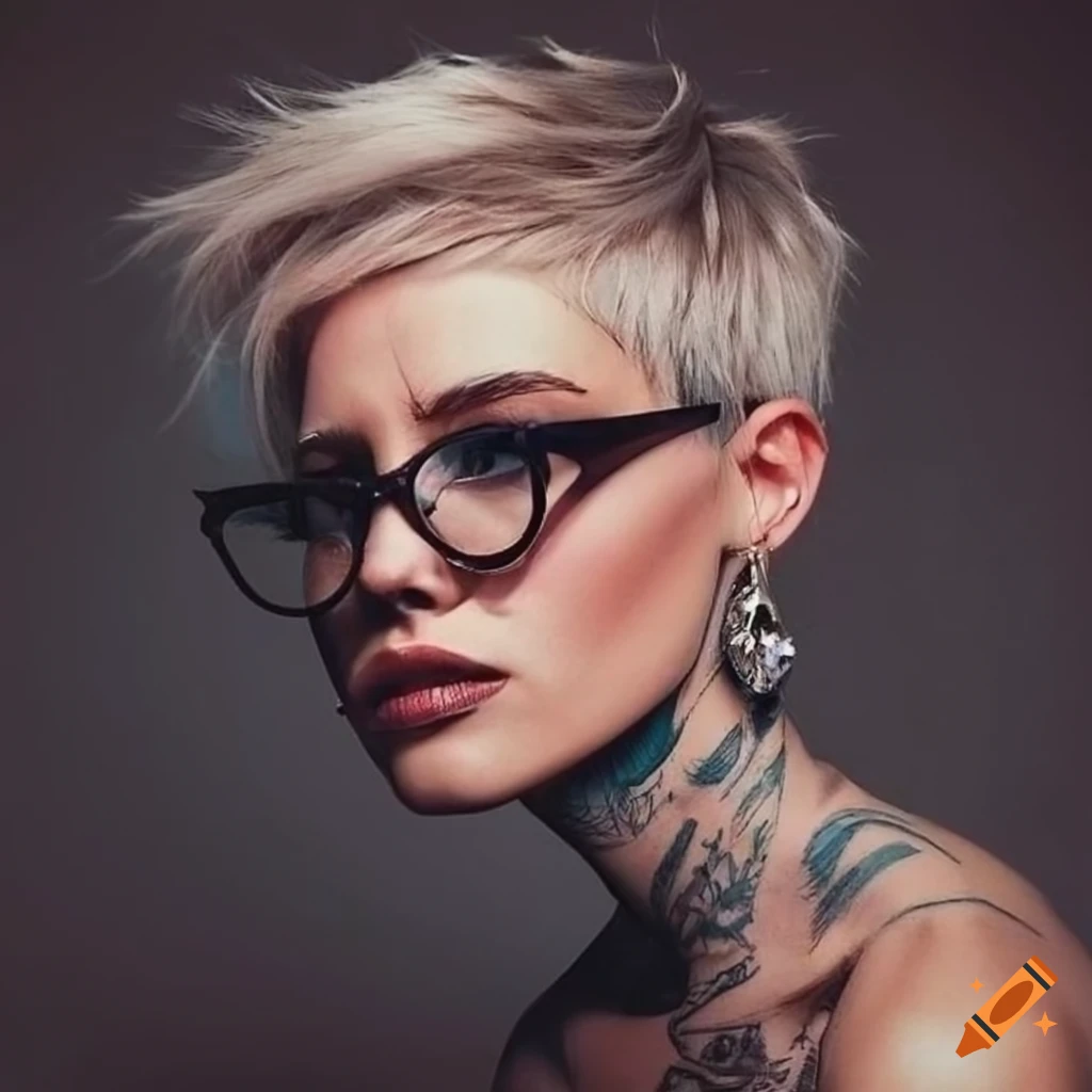Androgynous person with pixie cut, glasses, and flannel shirt