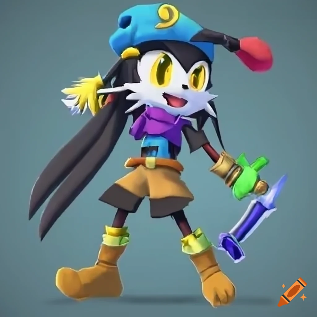 illustration of Klonoa character in dragon quest armor