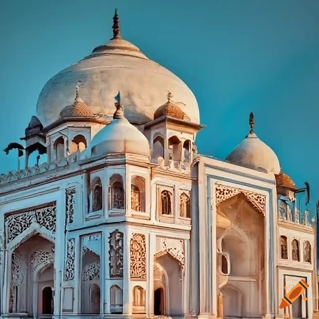 Full Frontal Elevation Of Mughal Mahal White House