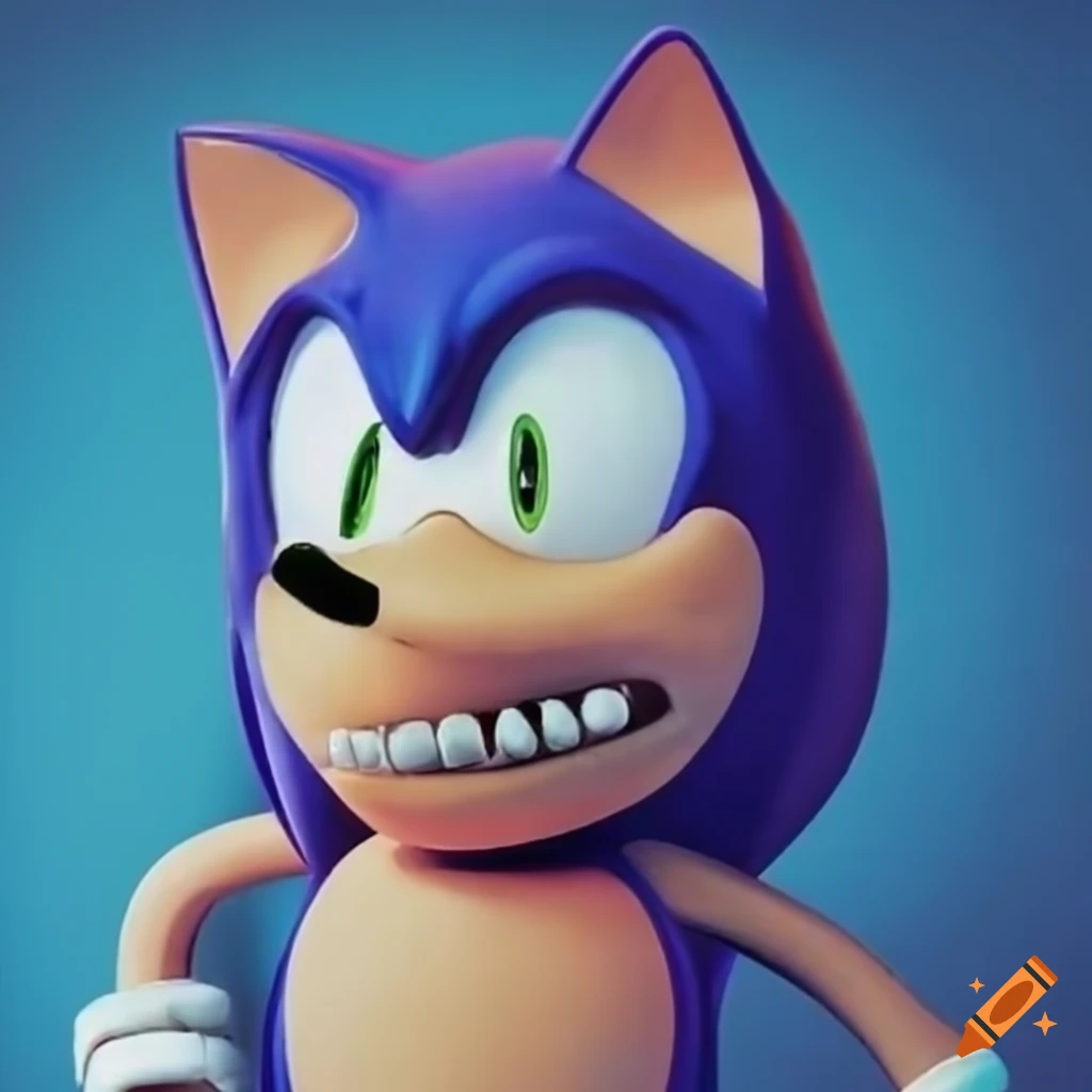 1991 sonic character illustration on craiyon