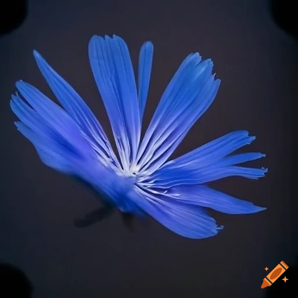 close-up of a chicory flower in sunlight