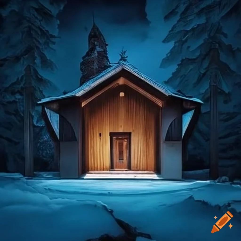 dreamy cabin resembling a cathedral