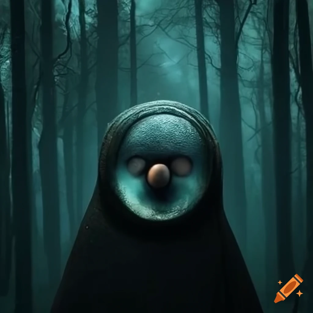 imagen de un pequeño goblin cíclope en un bosque oscuro